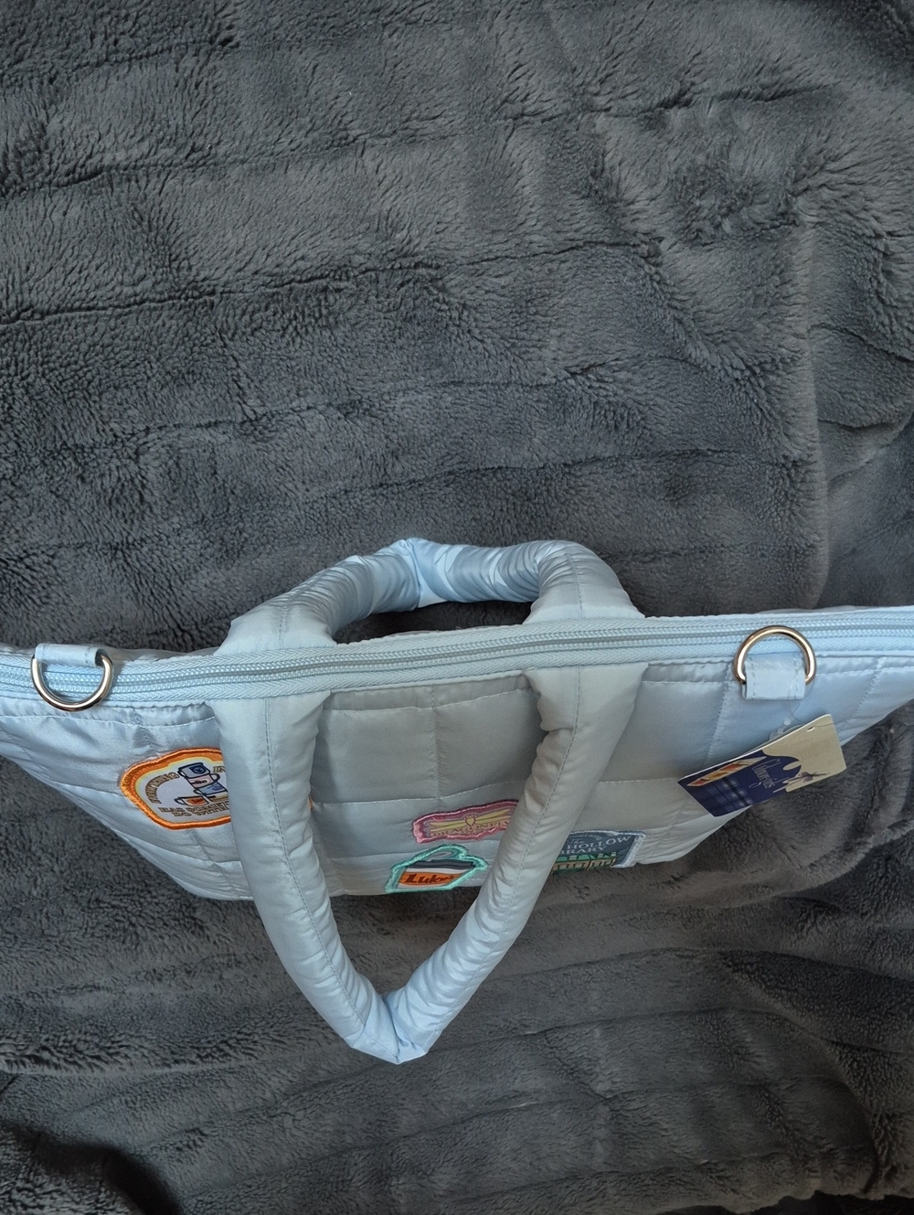 Gilmore Girls Quilted Light Blue Insulated Lunch Bag With Patches New With Tags - Picture 13 of 17